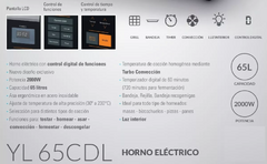 YL-65CDL - HORNO ELÉCTRICO YELMO 65 LITROS DIGITAL - tienda online