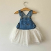 VESTIDO MC - YAMP - TALLE 18 MESES - JEAN AZUL CON TUL