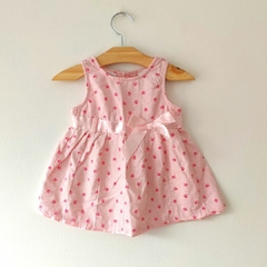 VESTIDO - KOALA BABY - TALLE 6 A 9 MESES - CORDEROY ROSA CON FLORES