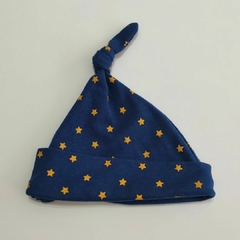 GORRO - BONBEBE - TALLE 0 MESES - AZUL CON ESTRELLAS AMARILLAS en internet