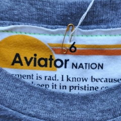 REMERA - AVIATOR NATION - TALLE 6 AÑOS - GRIS MOTIVO RAYO en internet