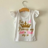 REMERA - CANCIONES EVELYN - TALLE 3 AÑOS - BLANCA CON MOTIVO CORONA