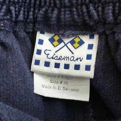 PANTALÓN CORDEROY - EISEMAN - TALLE 3 AÑOS - AZUL CON HUELLAS BORDADAS en internet