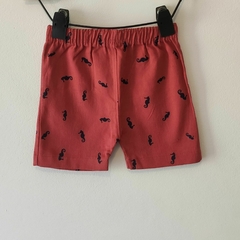 SHORT - ALEX & JACK - TALLE 3 A 6 MESES - BORDÓ MOTIVO CABALLITO DE MAR - comprar online