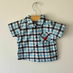 CAMISA - CARTER'S - TALLE 3 MESES - CELESTE A CUADROS