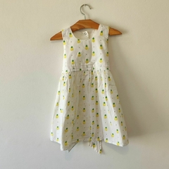 VESTIDO - CHEEKY - TALLE 12 A 18 MESES - BLANCO MOTIVO PIÑAS