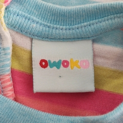 REMERA MC - OWOKO - TALLE 12 MESES - A RAYAS ROSA MOTIVO VACA en internet