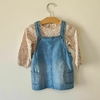 CONJUNTO - H&M - TALLE 6 A 9 MESES - SET X2 PIEZAS (REMERA ML MOTIVO FLORES Y JUMPER JEAN )