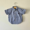 CAMISA - CHAPS - TALLE 12 MESES - A CUADROS CELESTE