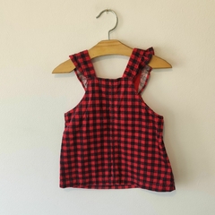 JUMPER - CARTER'S - TALLE 6 MESES - CORDEROY A CUADROS ROJO Y NEGRO - comprar online