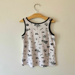 MUSCULOSA - GRISINO - TALLE 4 A 5 AÑOS - RAYAS BLANCO Y ROSA MOTIVO DIBUJOS - comprar online