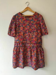 VESTIDO - ZARA - TALLE 9 A 10 AÑOS - FLOREADO VIOLETA