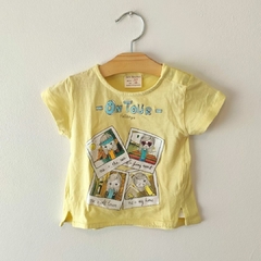 REMERA - ZARA - TALLE 3 A 6 MESES - AMARILLO MOTIVO FOTOS NENAS