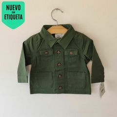 CAMISA ML - CARTER'S - TALLE 6 MESES - GABARDINA VERDE