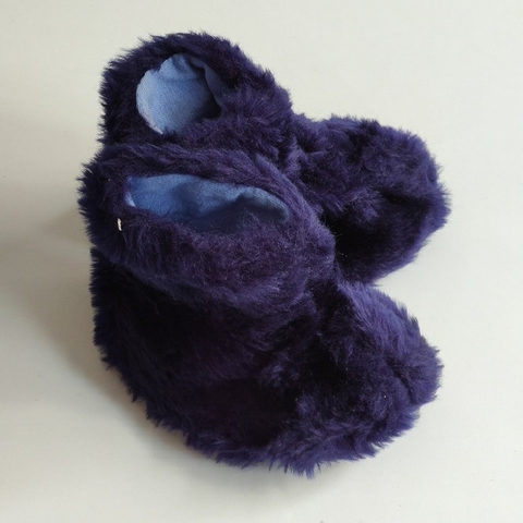 PANTUFLAS - TALLE SUELA 12 CM - AZUL PELUCHE