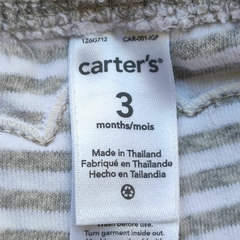 PANTALÓN - CARTER'S - TALLE 3 MESES - PLUSH A RAYAS GRIS Y BLANCO en internet