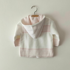 SACO - MAGDALEANA ESPÓSITO - TALLE 12 MESES - TEJIDO BLANCO Y ROSA - comprar online