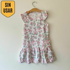 VESTIDO MC - UPSY DAISY - TALLE 7 A 8 AÑOS - BLANCO FLOREADO