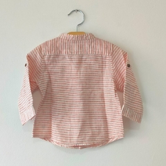 CAMISA - ZARA - TALLE 3 A 6 MESES - RAYAS NARANJA Y BLANCO en internet