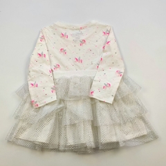 VESTIDO OSHKOSH TALLE 18 MESES BLANCO MOTIVO UNICORNIOS ML