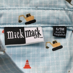 BODY CAMISA - MICK MACK - TALLE 6 A 9 MESES - A CUADROS CELESTE MOTIVO TRACTORES MC en internet