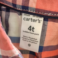 CAMISA MC - CARTER´S - TALLE 4 AÑOS - A CUADROS NARANJA Y AZUL en internet