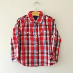 CAMISA - TOMMY HILFIGER - TALLE 2 AÑOS - CUADROS ROJO Y CELESTE