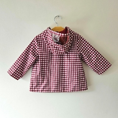 PILOTO - ZARA - TALLE 12 A 18 MESES - CUADROS BLANCO Y BORDÓ - tienda online