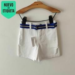 BERMUDA - RALPH LAUREN - TALLE 18 MESES - BLANCO CON CINTURÓN