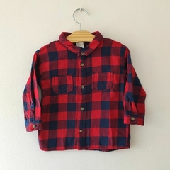 CAMISA - H&M - TALLE 9 MESES - LEÑADORA ROJO Y AZUL