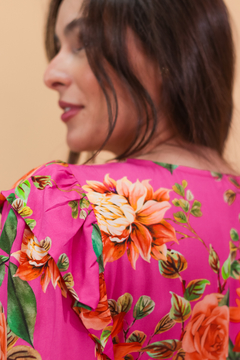 Vestido Yasmin - Est. Floral Rosa - Ressoa | Shop Now