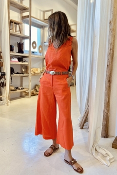 PANTALON MALIBU CORTO LINO CORAL - brenda shedden