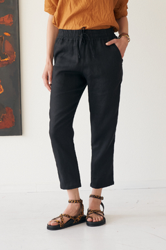 PANTALON BABUCHA FLORENCE LINO NEGRO - brenda shedden