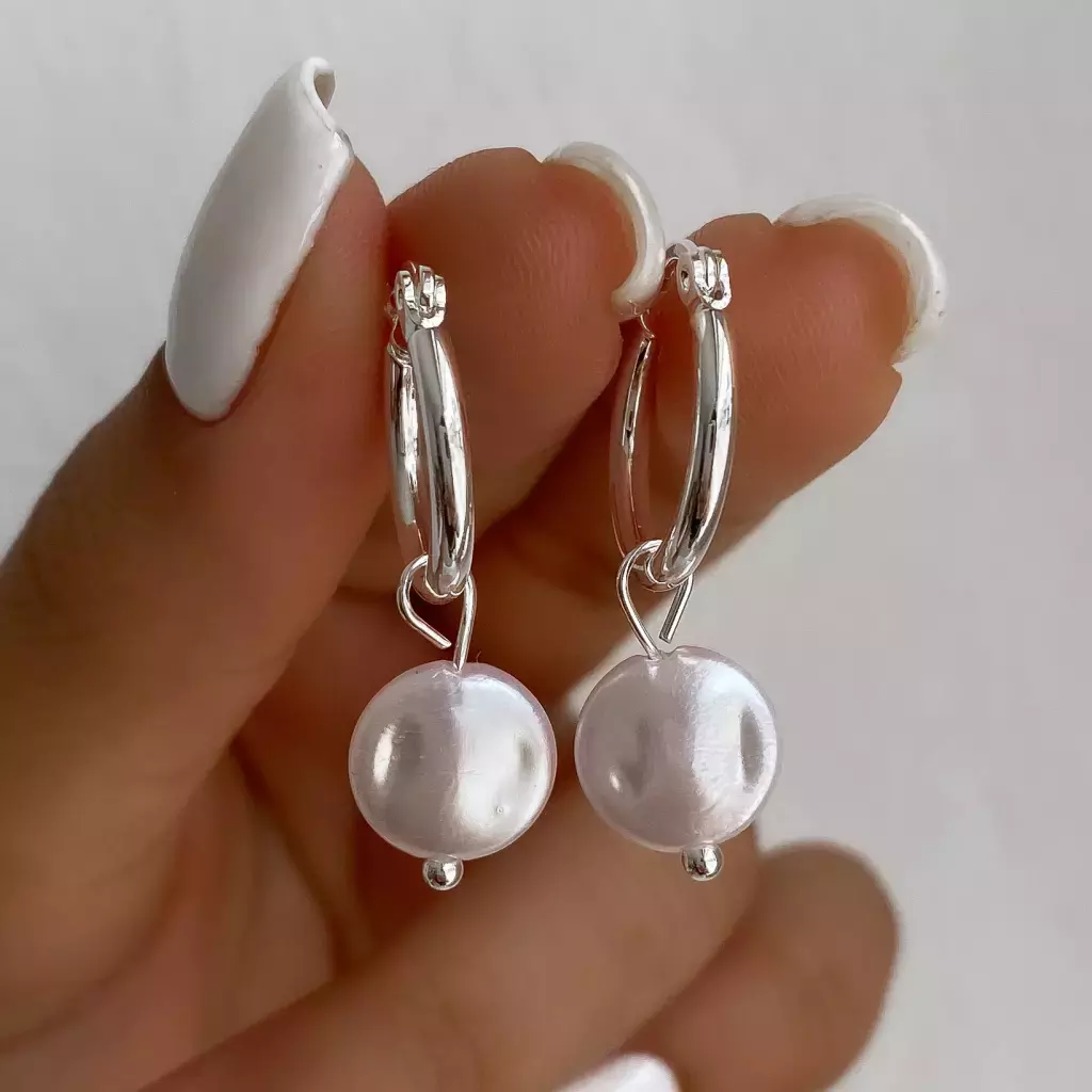 Aros argollas con perlas new arrivals