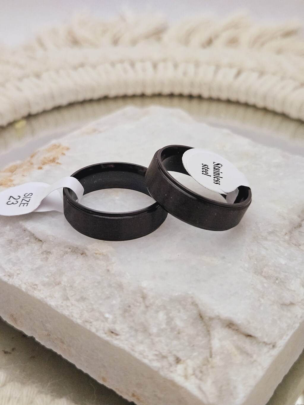 Anillo acero negro hombre liso Victoria Joyas Mendoza