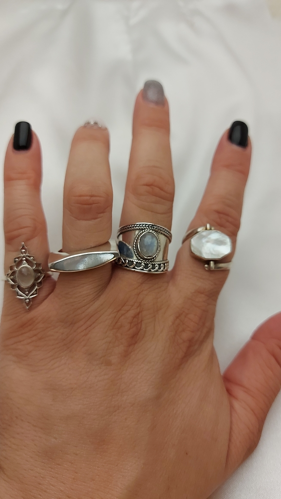 Anillo plata 950 piedra reversible