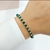 Pulsera Plata bolitas y cristales sw verdes