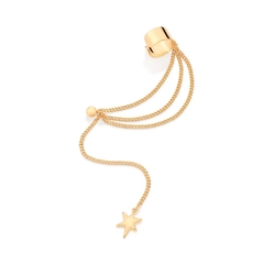 Aro Solitario Bolita Pasante con Cadenas mas dije Estrella colgante Laminada En Oro 18k - comprar online