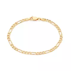 Pulsera Hombre Mujer Eslabón 3x1 Laminada Oro 18k Rommanel