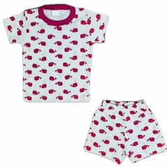 PIJAMA BEBE BALLENA FUCSIA