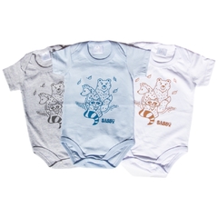 Pack x 3 Body Manga Corta Animal Group Unisex