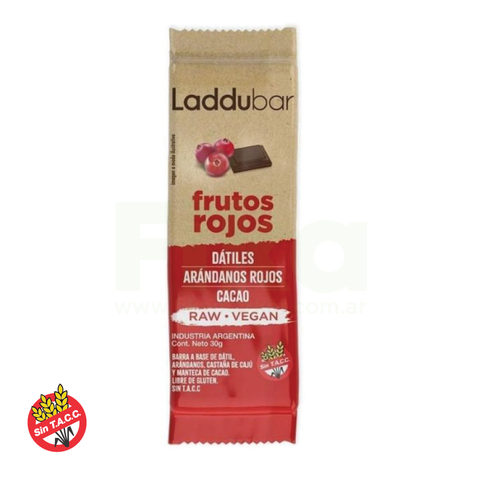 LadduBar Barritas de Dátiles sabor a Frutos Rojos 30g