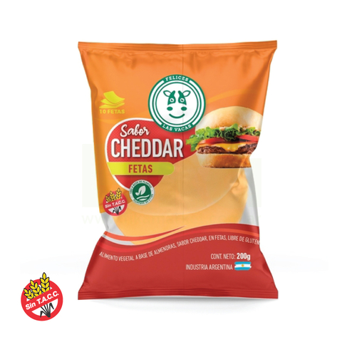 Queso Cheddar en Fetas Felices Las Vacas 200g