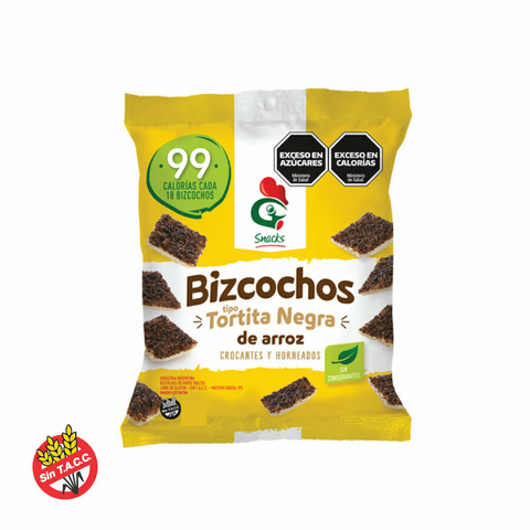 Bizcochos Tipo Tortita Negra de Arroz Crocantes y Horneados Gallo Snacks 50g