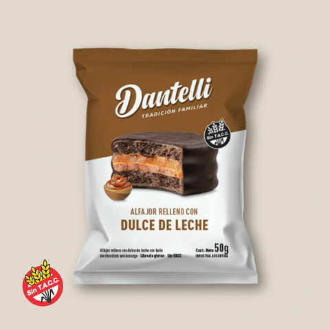 Alfajor Relleno Con Dulce De Leche Dantelli 50g