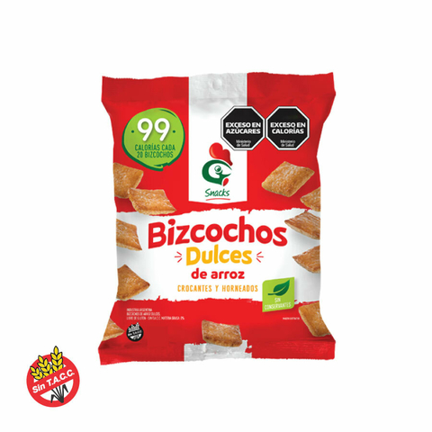 Bizcochos Dulces de Arroz Crocantes y Horneados Gallo Snacks 50g
