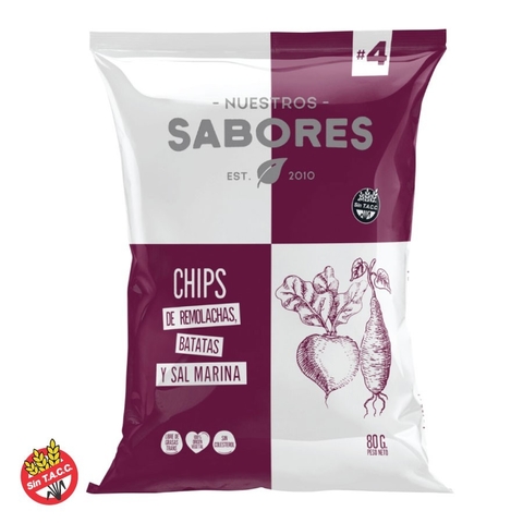 Chips de Remolachas, Batatas y Sal Marina Nuestros Sabores 80g
