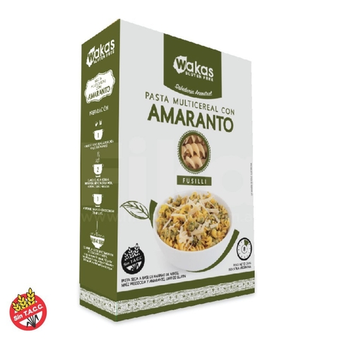 Pasta Multicereal Con Amaranto Fusilli Wakas 250g