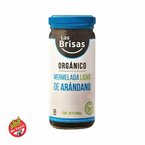 Mermelada Organica sin azúcar Sabor Arandanos Las Brisas 240g
