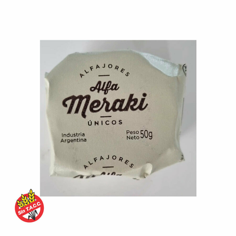 Alfajor De Dulce de Leche, Chocolate Blanco Y Tapa de Mantecol Meraki 50g